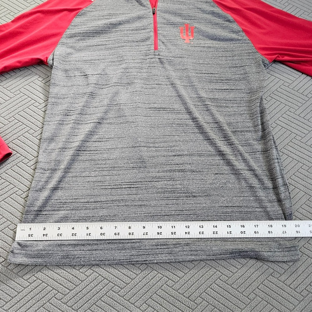 Level Wear IU Hoosiers 3/4 Zip Gray & Red Longsleeve Pullover Men's Medium - Picture 7 of 11